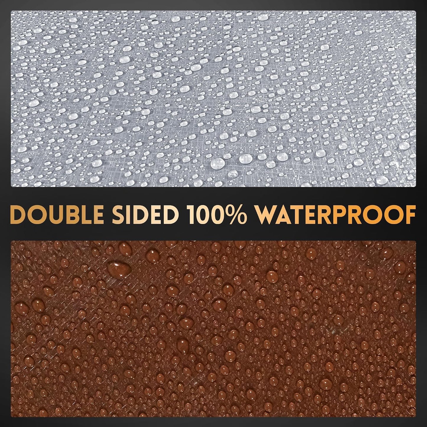 Lona 16x20ft resistente impermeable 10mil plateado/marrón UV