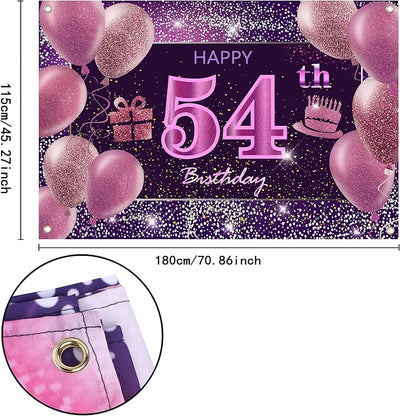 Pancarta rosa Feliz Cumpleaños decoración para niñas y mujeres