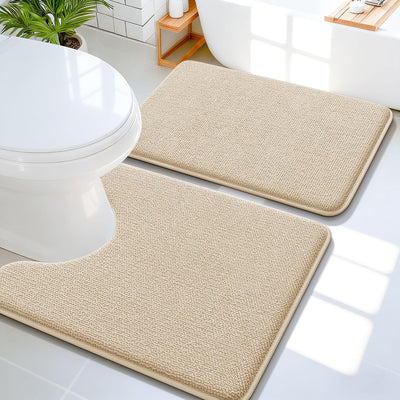 2 Alfombras Baño Espuma Viscoelástica Lavables 24x16