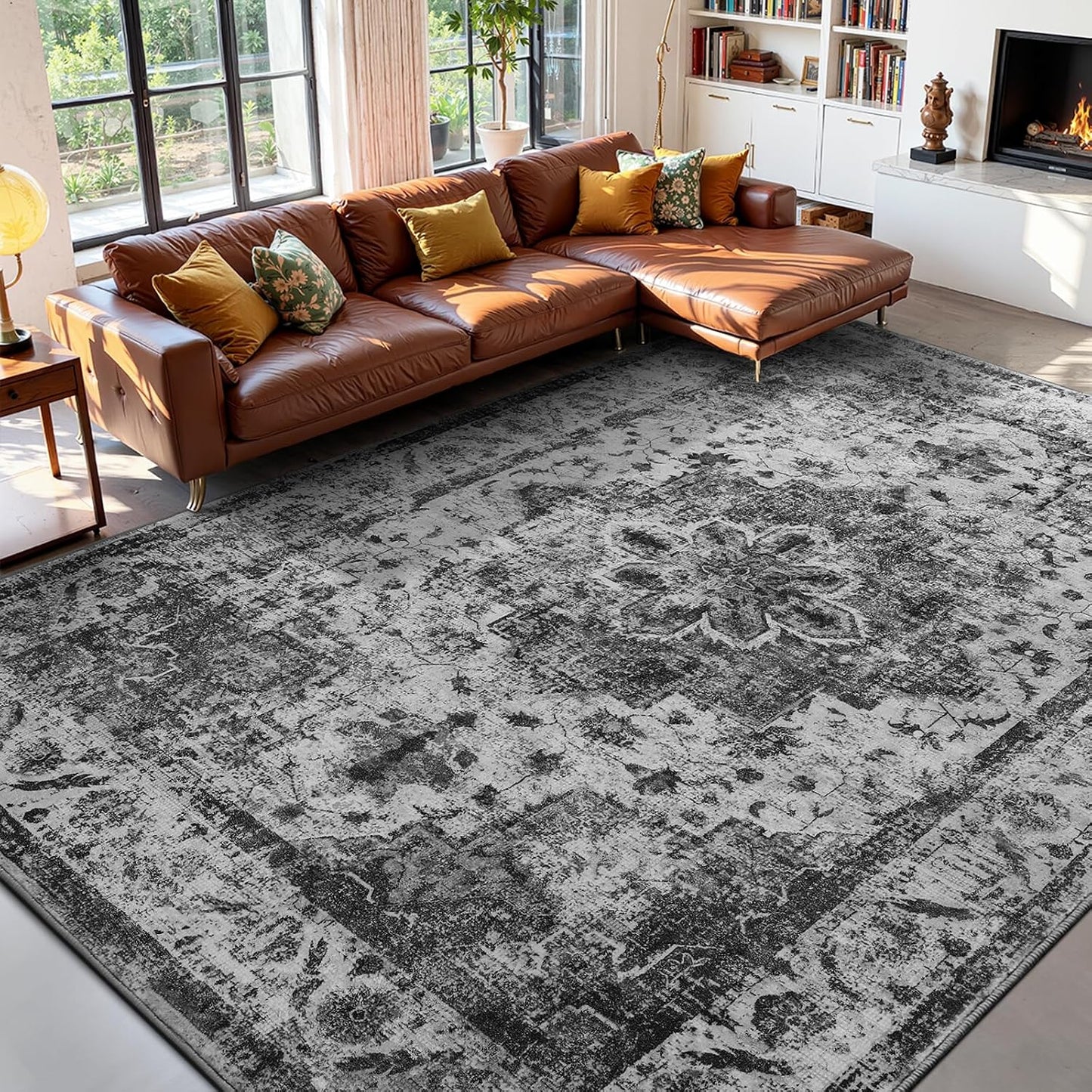 Alfombra bohemia lavable 8x10ft antiderrap sala dormitorio