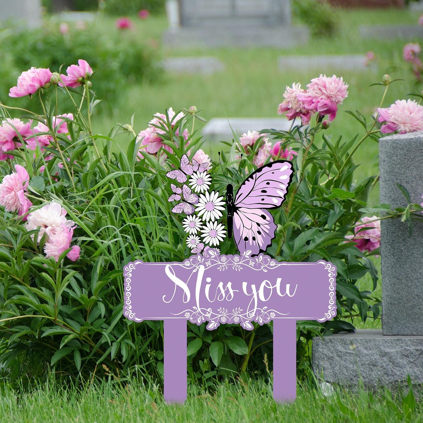 Estacas conmemorativas mariposas metal para cementerio