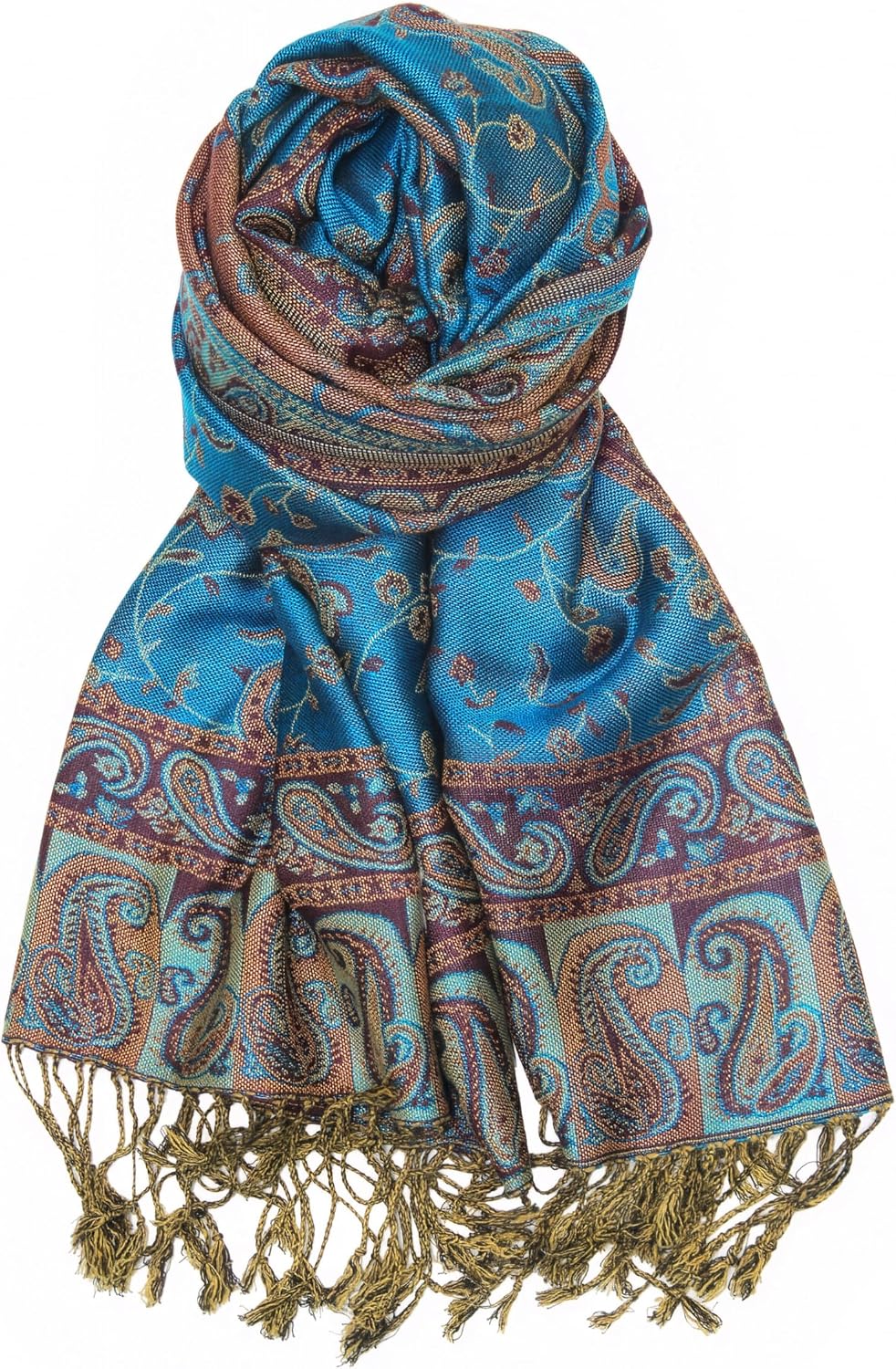 Bufanda pashmina reversible estampado paisley noche