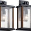 Lámpara pared exterior 17pulg negro 1 luz vidrio