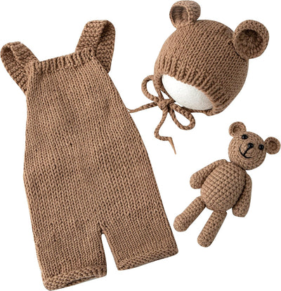 Kit accesorios foto recién nacido gorro oso mameluco disfraz