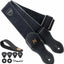 Correa guitarra cuero vegano estilo Porter 60s negro