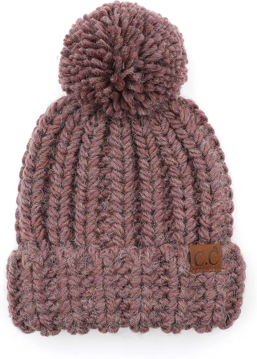 Gorro con pompón mujer diseño semilla invierno