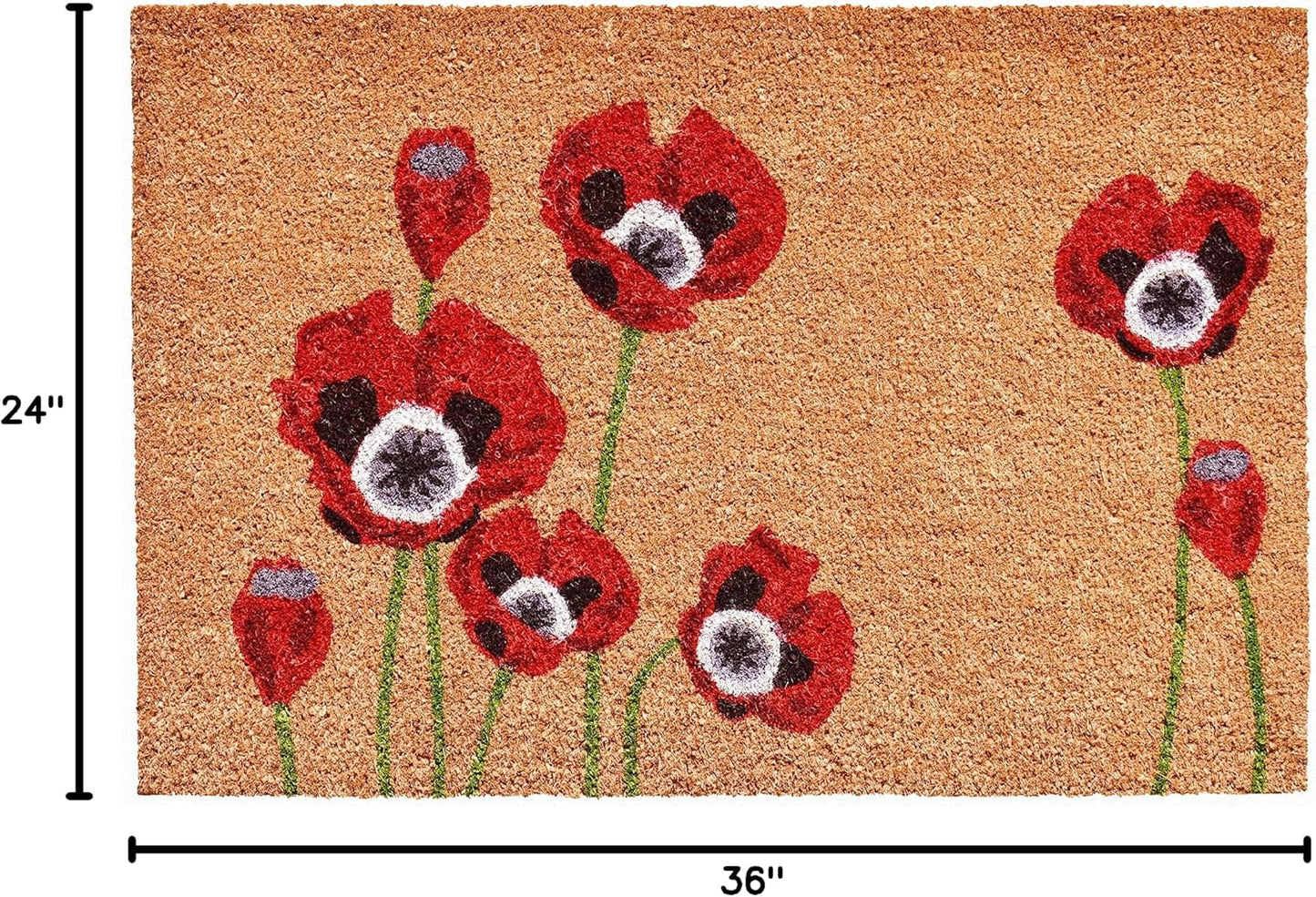 Felpudo amapolas rojas