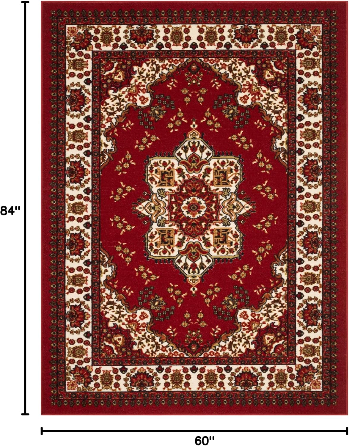 Alfombras oriental 5x7 antiderrap perfil bajo goma granate