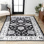 Alfombra sala dormitorio cocina 5x8pulg vintage negro/crema