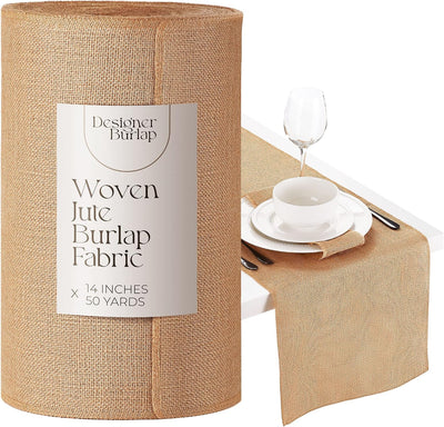 Rollo tela Burlap 14pulg x50yardas bordes acabados