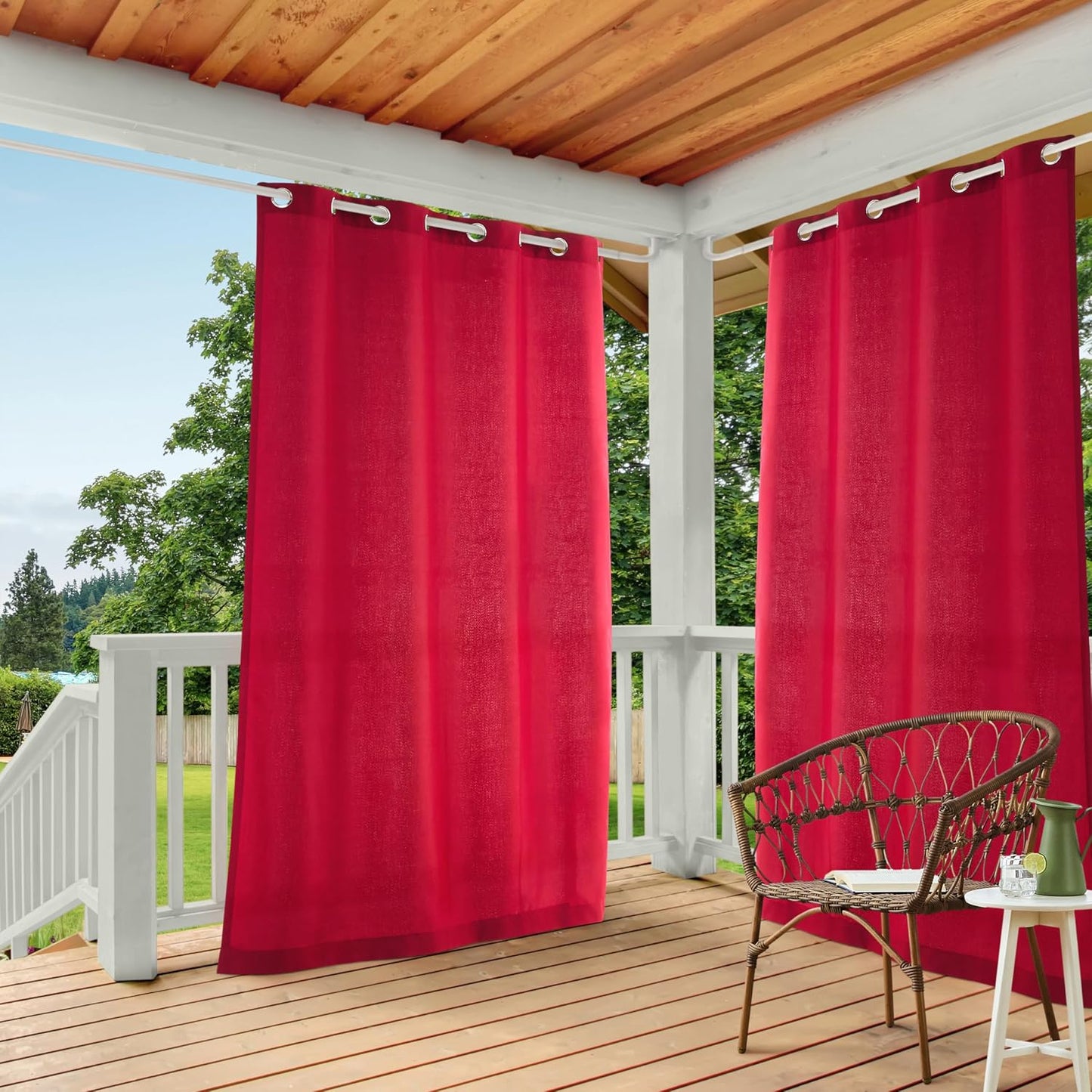 Cortinas cabaña tela sólida opaca 54x84 set 2