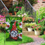 Bandera jardín 12x18pulg doble cara gnomo margaritas