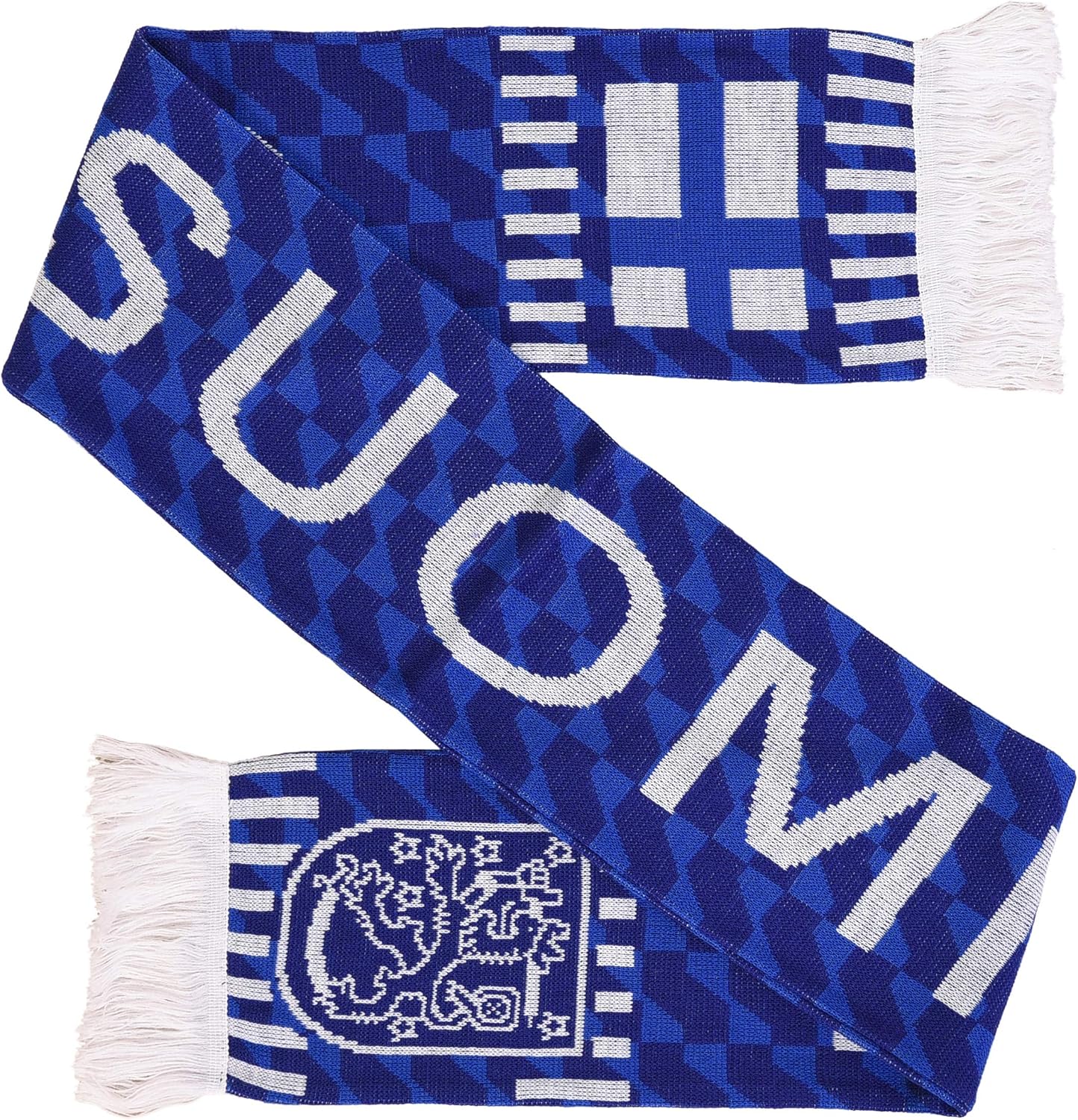 Bufanda punto fútbol Finlandia blanco azul