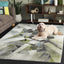 Alfombra sala 5.3x7.6ft verde gris abstracto moderno