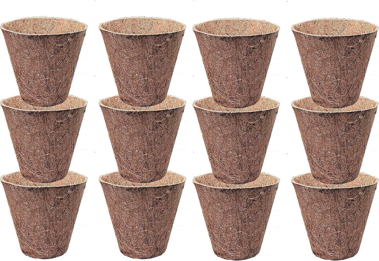 Macetas fibra coco 3pulg pack 12 tazas semillas biodegradables