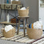 Cesta mimbre redonda con asas trenzadas set 3