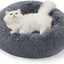 Cama dona para gatos felpa esponjosa 20x20pulg gris