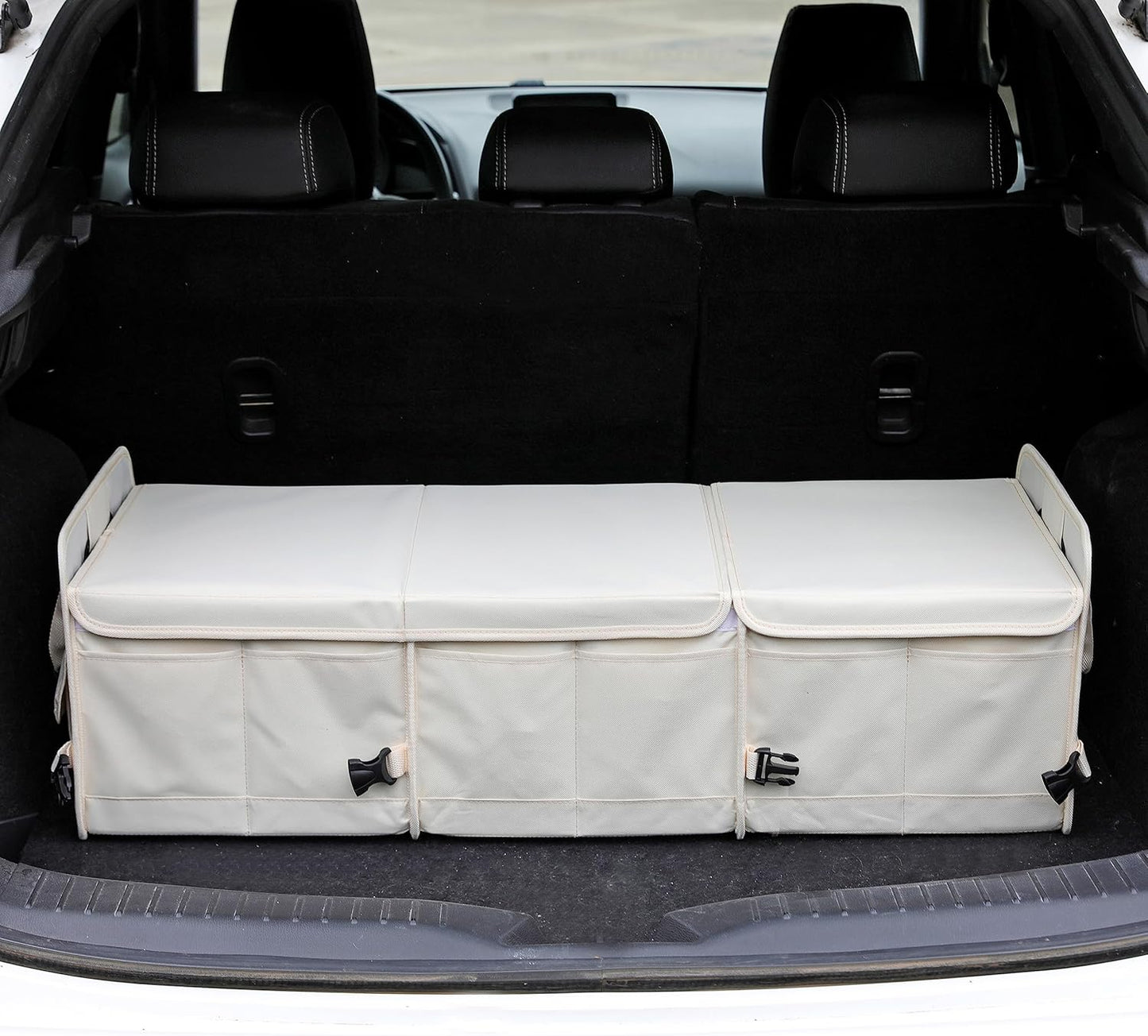 Organiz. maletero SUV camión sedán tapa plegable beige