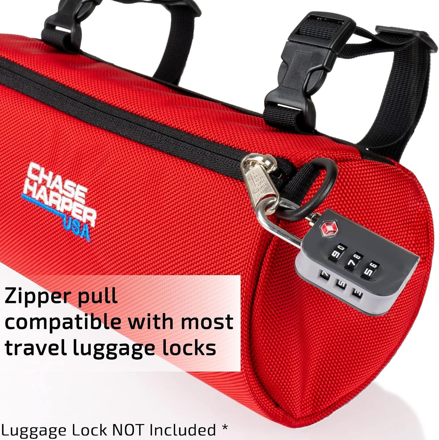 Bolsa barril bicicleta resistente agua balístico rojo