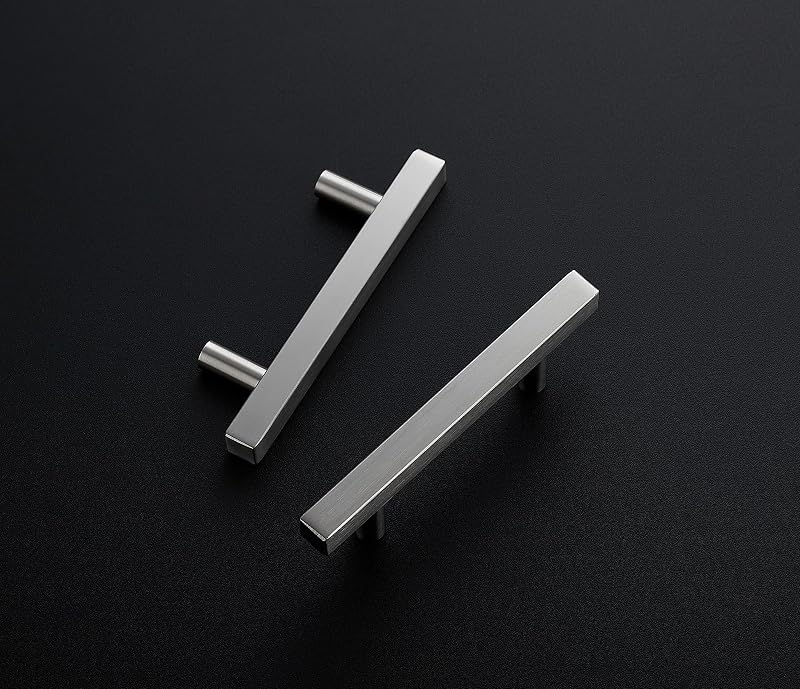 40 Tiradores Cuadrados 5" Acero Inox Cepillado Cajones