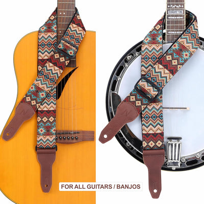 Correa guitarra cuero vacuno 2pulg ajustable