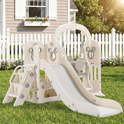 Set tobogán y columpio 7en1 para niños blanco