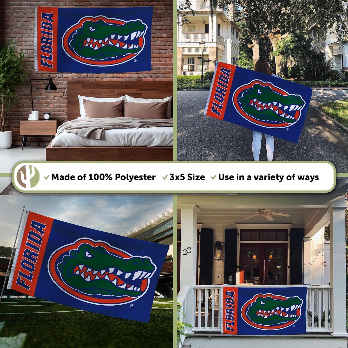 Bandera UF Gators 3x5ft poliéster interiores exteriores