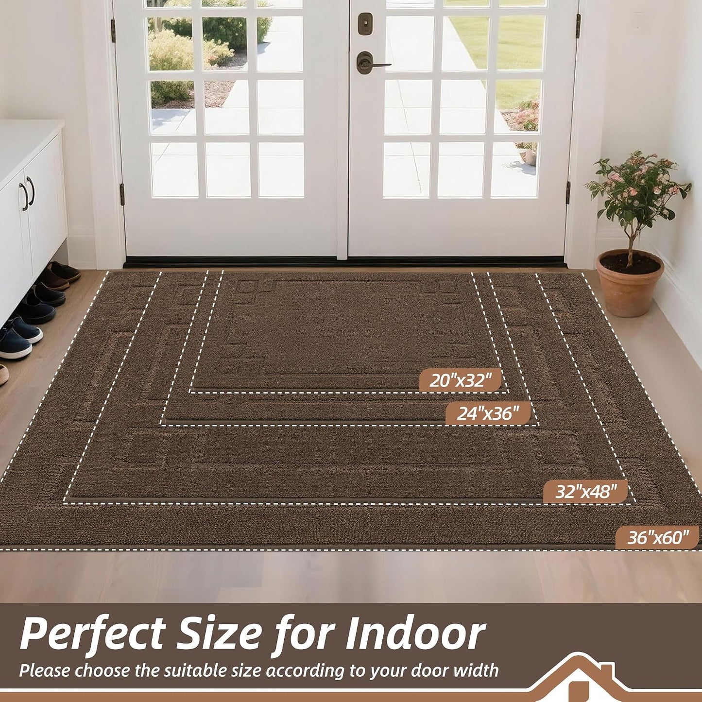Tapete puerta 20x32" antiderrap absorbente para mascotas