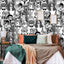 Papel tapiz autoadhesivo perros gatos vintage blanco negro
