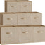 8 Cubos Almacenamiento Tela No Tejida 13x13" Plegables Beige