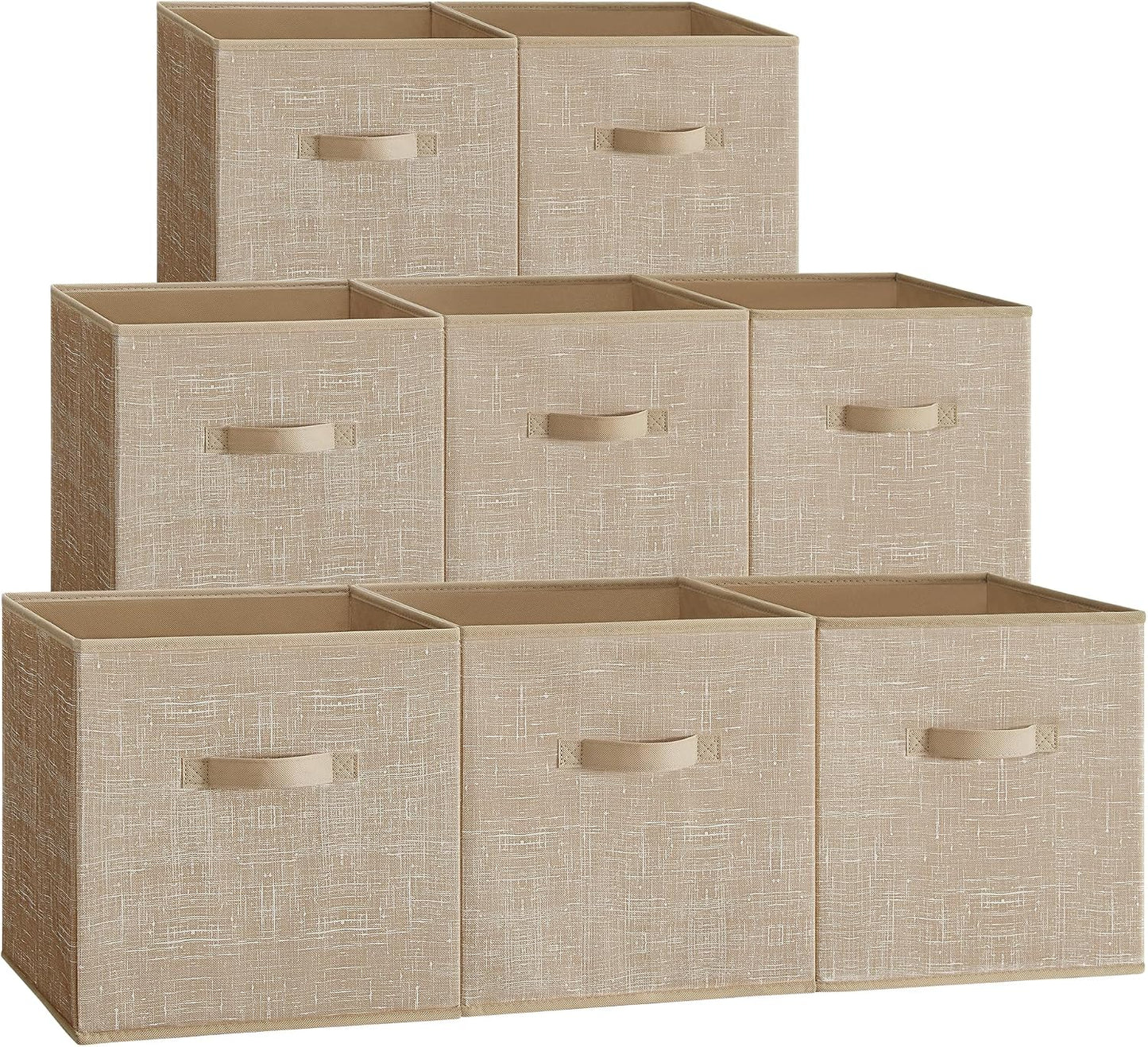 8 Cubos Almacenamiento Tela No Tejida 13x13" Plegables Beige