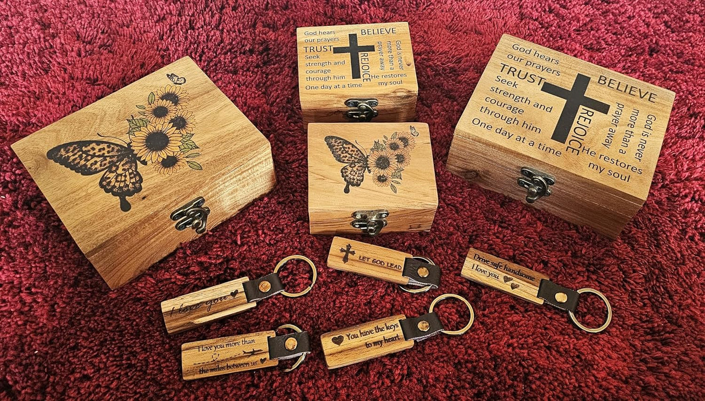 Caja de baratijas girasol y mariposa para niñas y mujeres