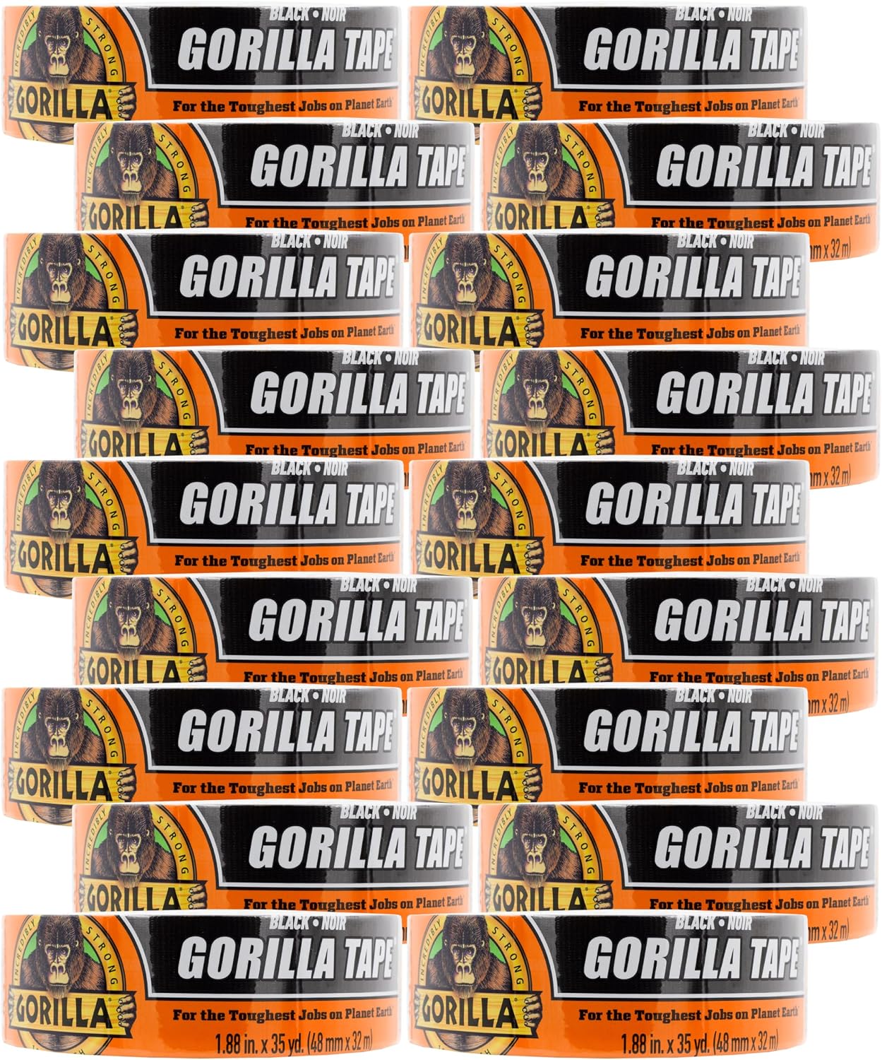 Cinta adhesiva negra 1.88x35yd pack 18