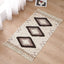 Alfombra baño bohemia 2x3ft algodón copetudo borlas marrón