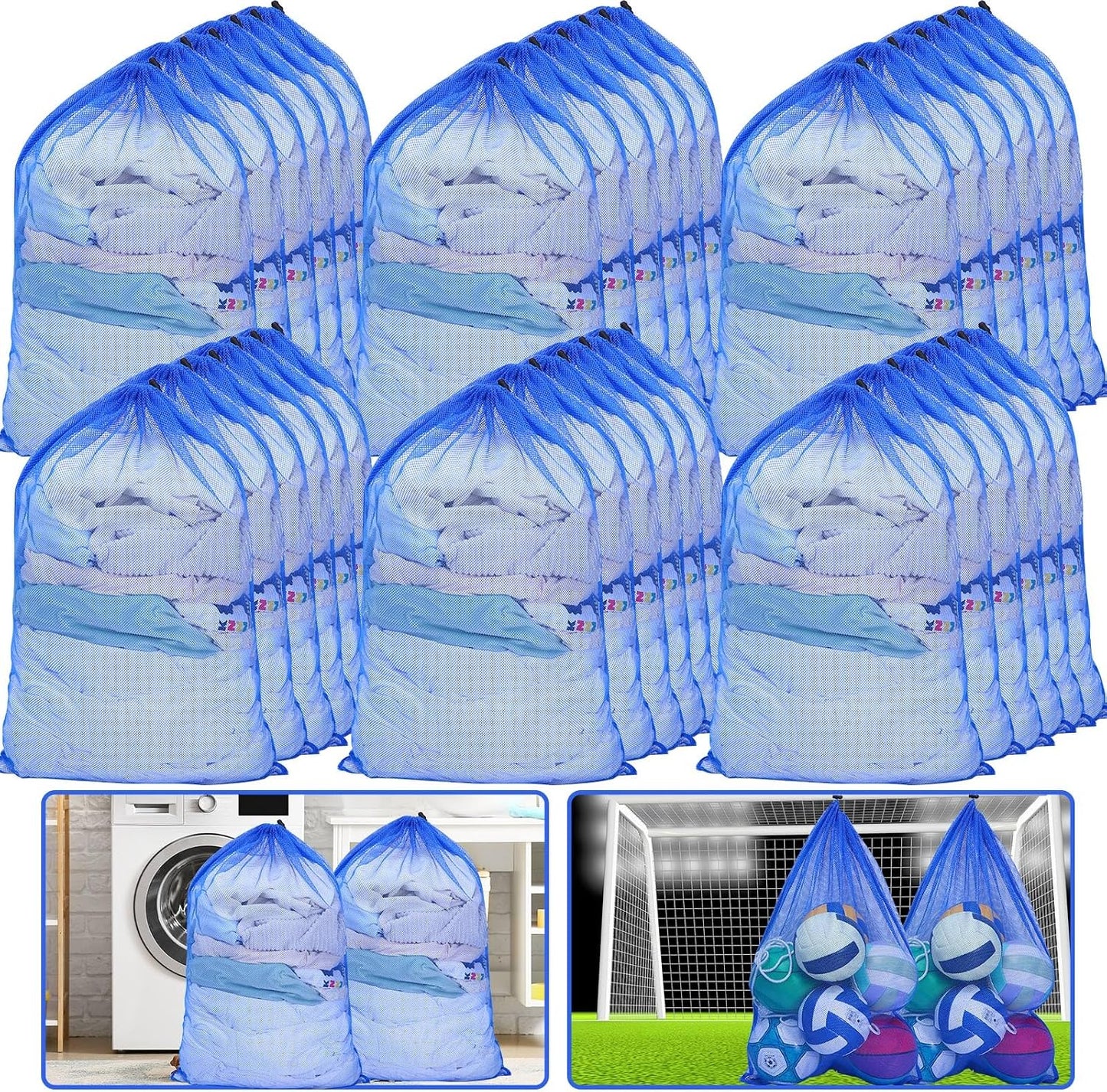 Bolsas malla lavandería 24x36" con cordón uso comercial