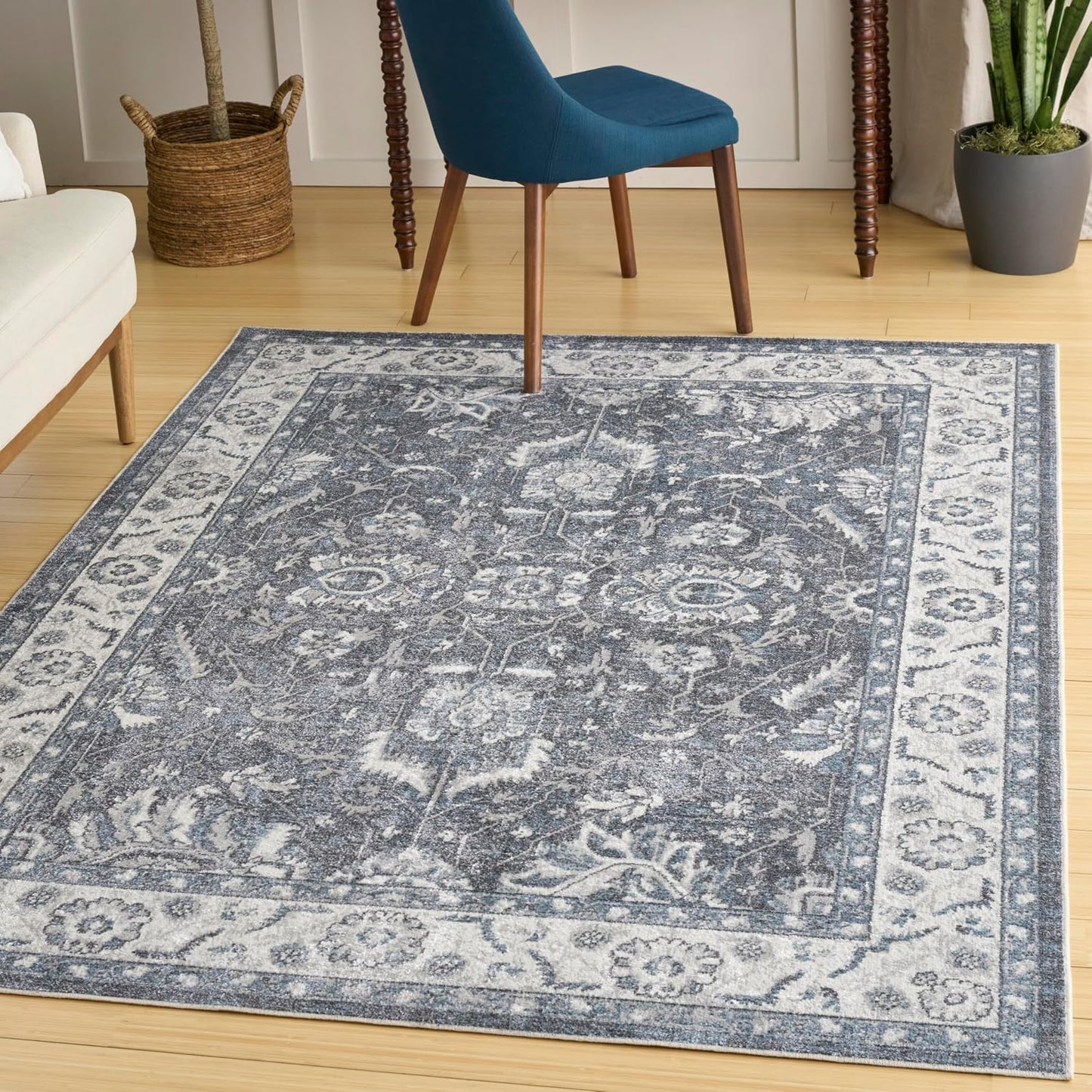 Alfombra lavable 4x6ft para dormitorio sala comedor