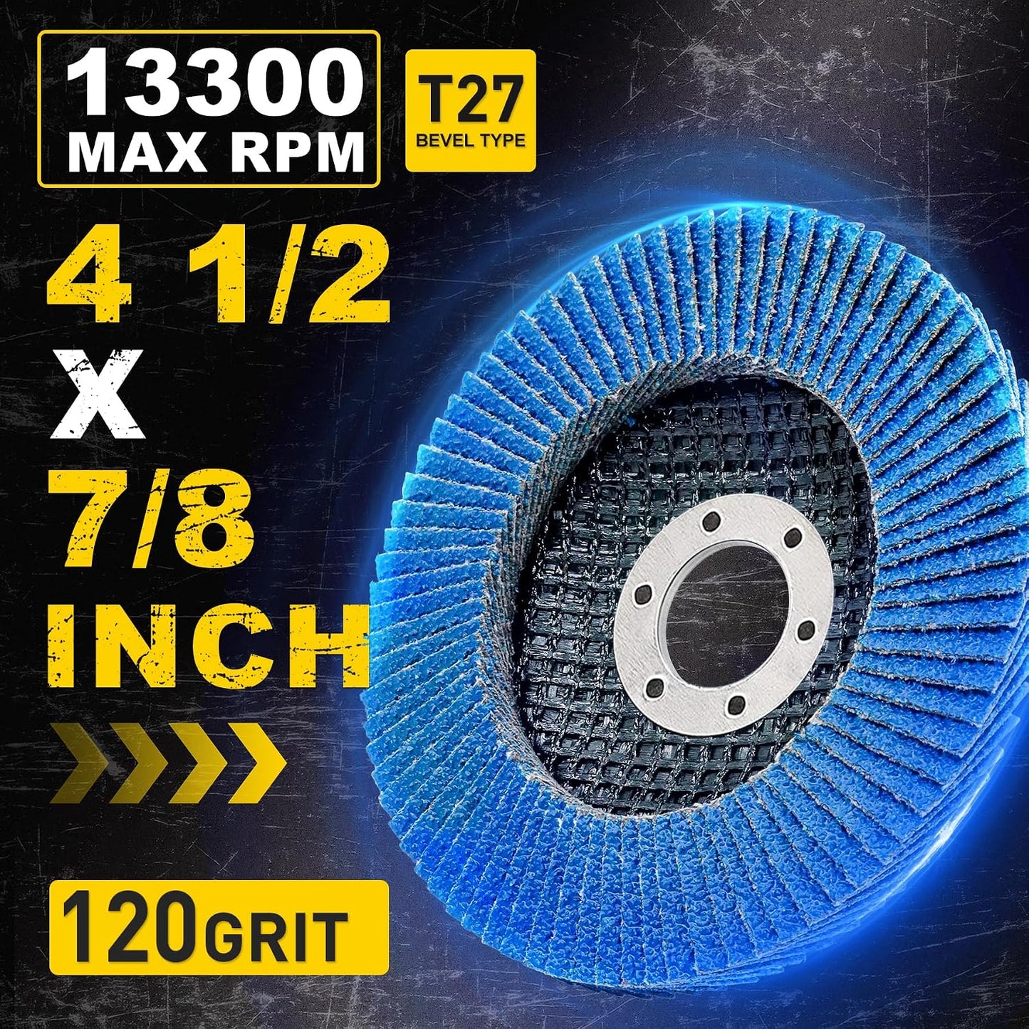 12 Discos Solapa 4.5x7/8 pulg Circonita Tipo 27 Lijado