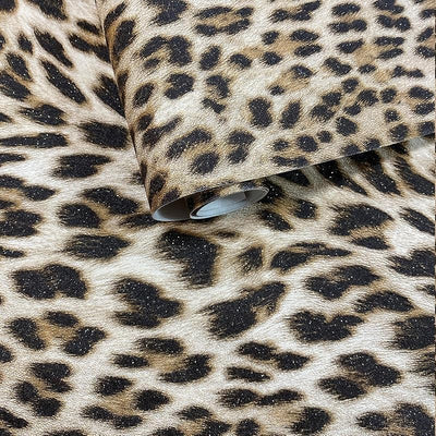 Papel pintado leopardo 17.3x472.4" sin pegar textura 3D