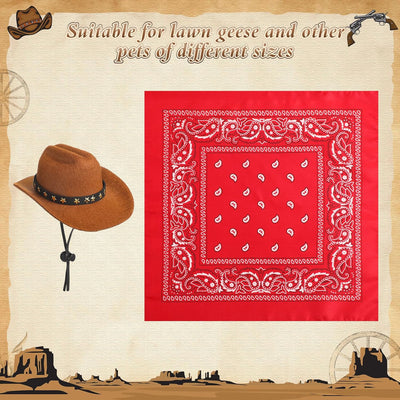 Traje ganso vaquero 23/17pulg cemento sombrero bandana jardín