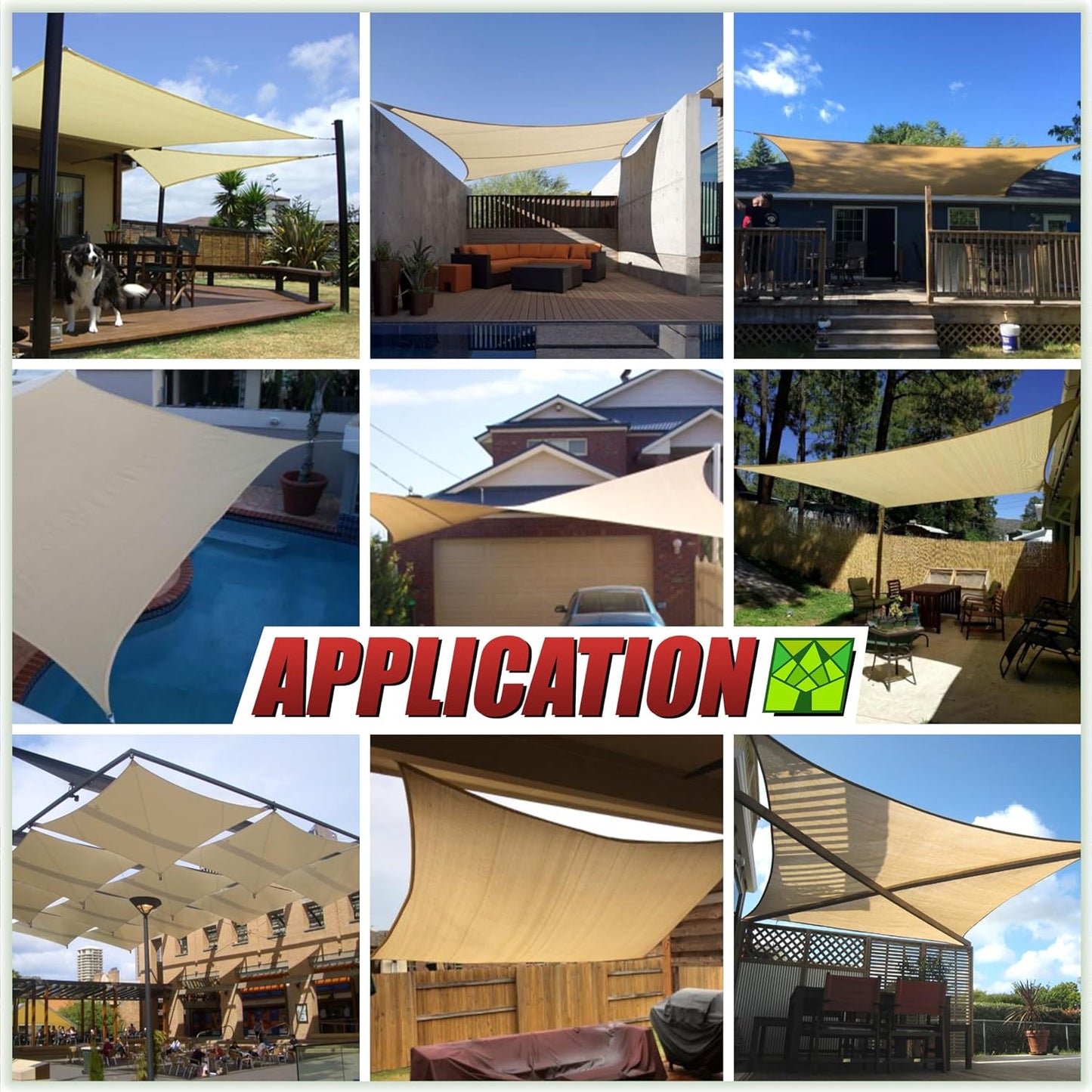 Toldo rectangular 14x16ft tela malla UPF50 color turquesa