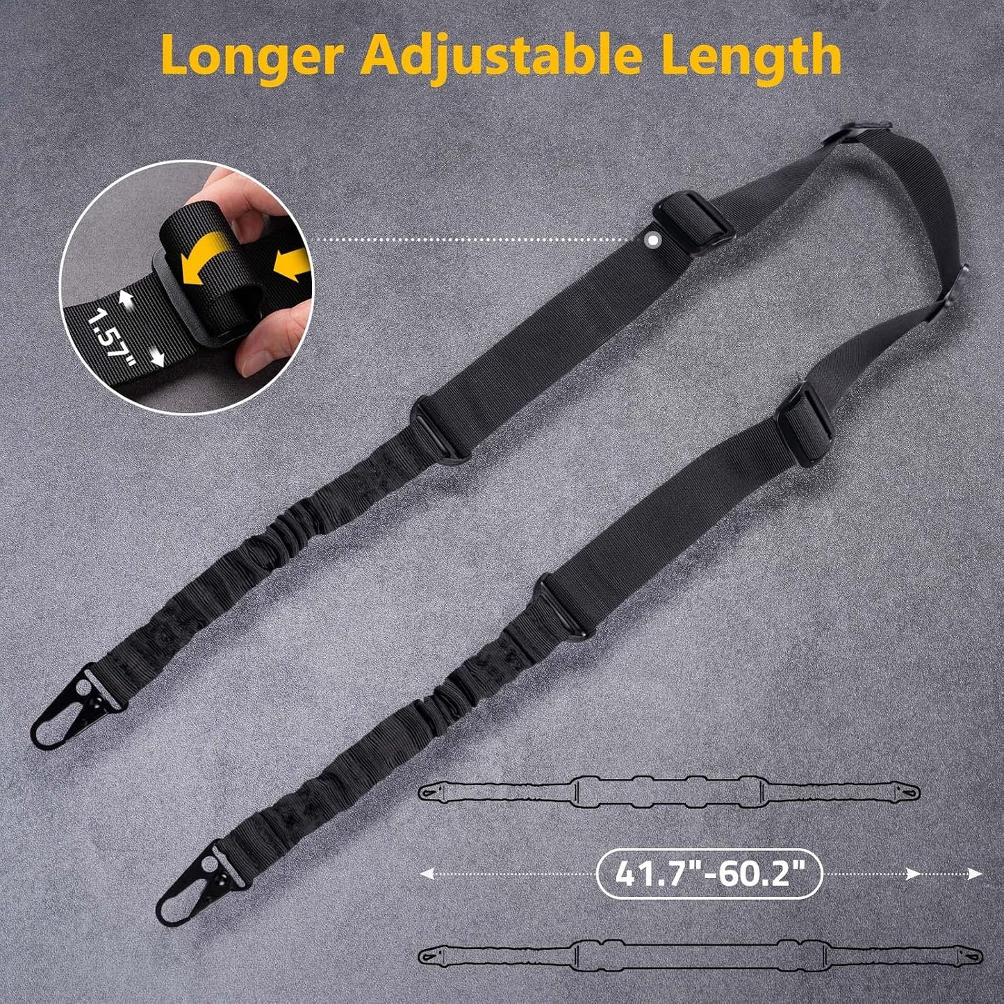 Eslinga rifle ajustable con giratorios antirrotación