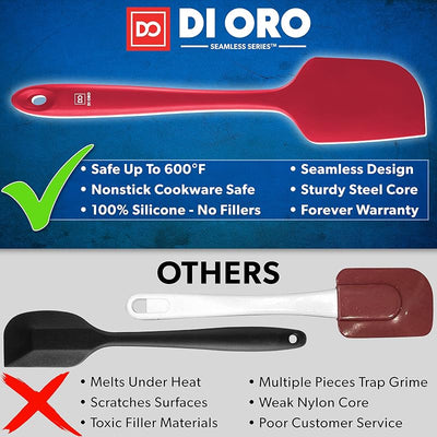 Set 5 Pzas Utensilios Silicona 3 Espátulas 2 Cucharas