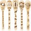 Juego 5 Pzas Utensilios Cocina Madera Bambú Halloween