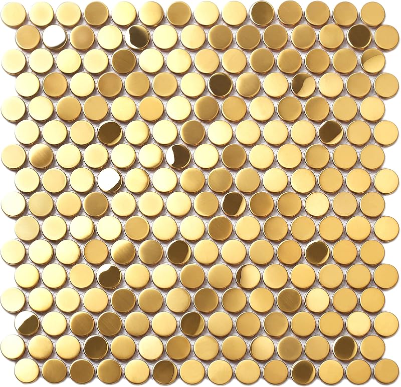 Mosaicos dorados acero inox 3/4" para ducha caja 5