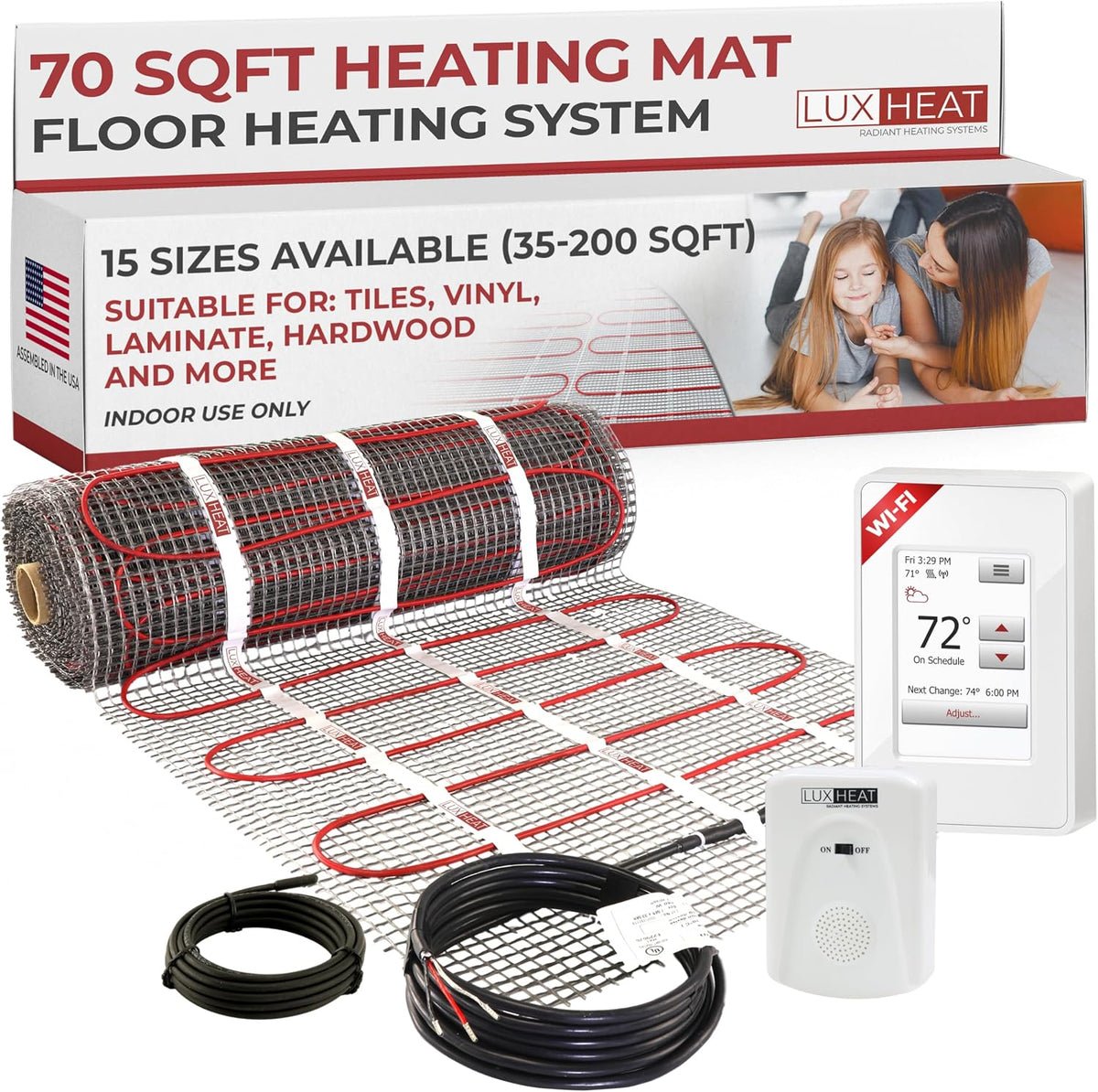 Kit calefacción suelo radiante 70ft2 para azulejos y laminados