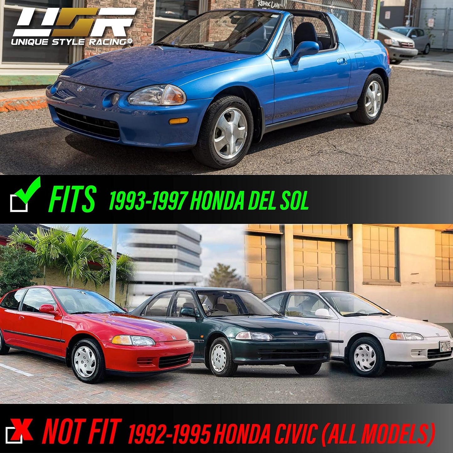 Luces marcador lateral humo comp Honda Del Sol 93-97