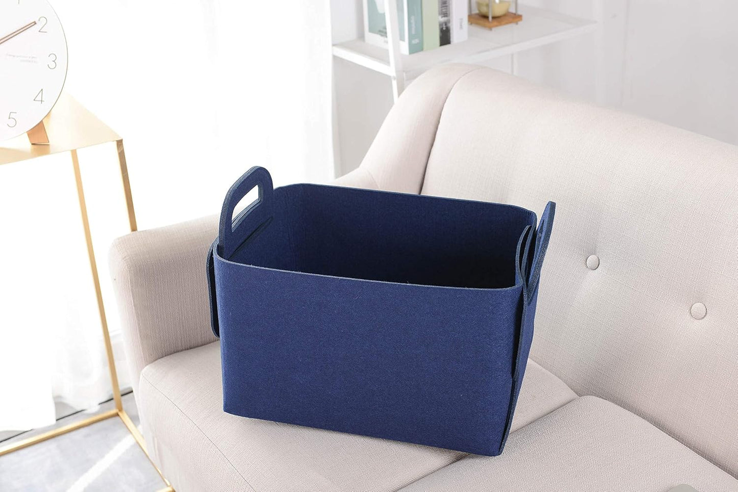 Cesta fieltro plegable con asas para almacenar juguetes