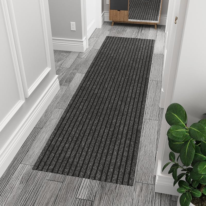 Tapete pasillo pelo raspador 2x8ft antiderrap negro
