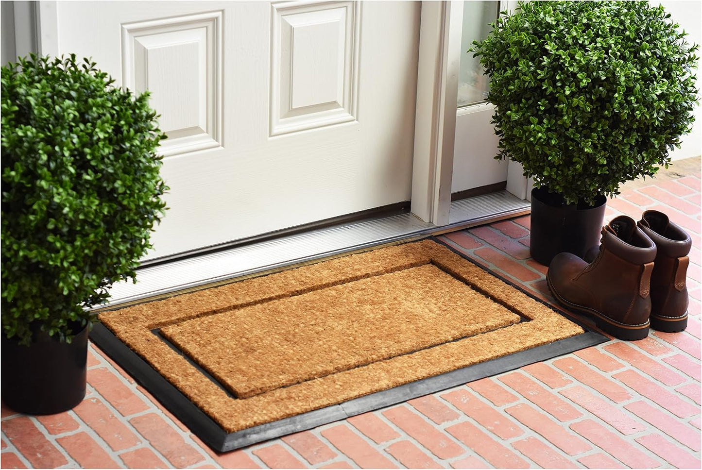Felpudo Maxen 18x30" color natural/negro