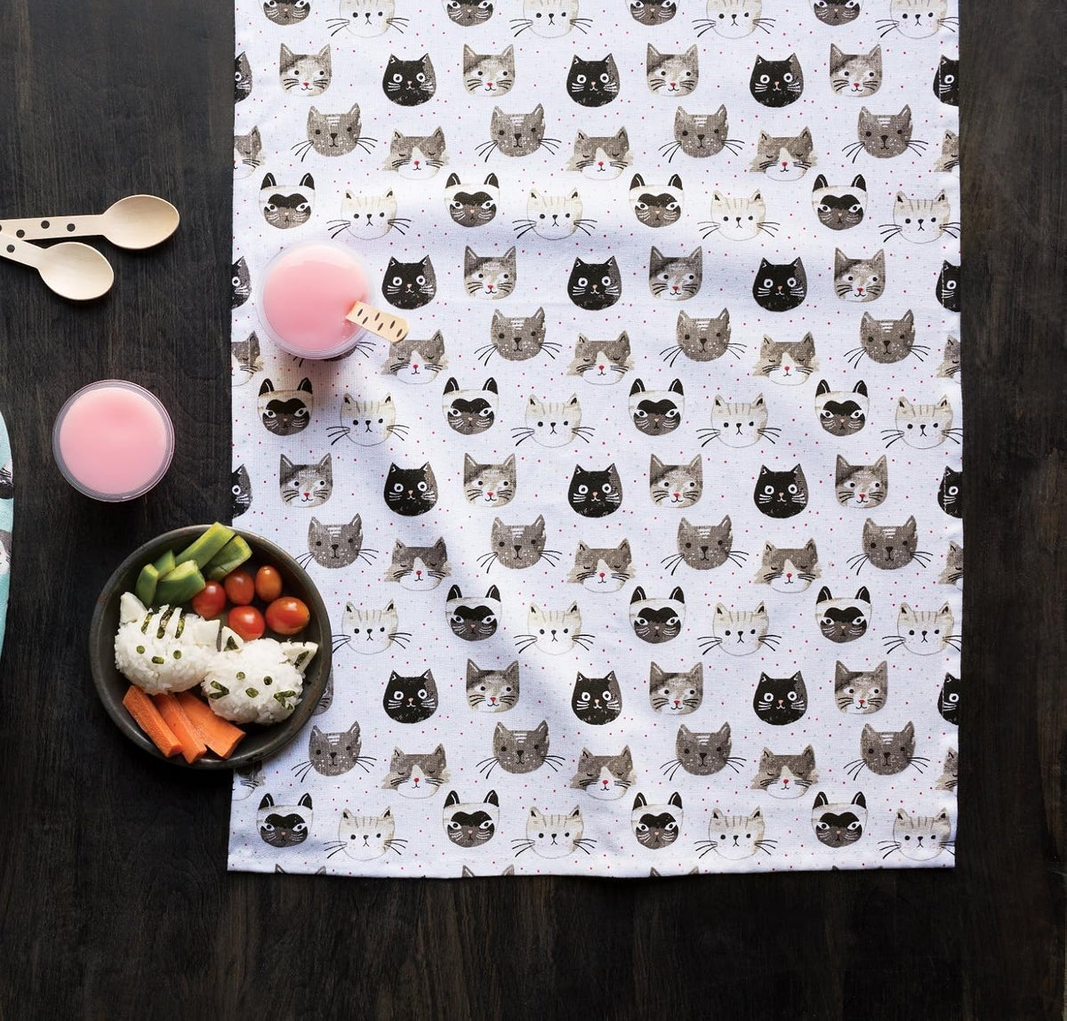 Toalla cocina algodón estampado gatos